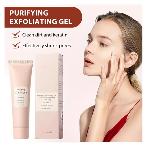 Vista 2 de Crema exfoliante purificadora, exfoliante facial natural, exfoliante facial suave, gel exfoliante corporal de limpieza profunda para toda la piel