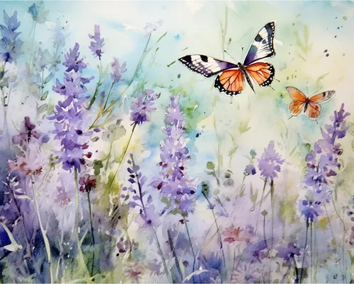 Vista 26 de Tucocoo Kits de pintura de paisaje de girasoles por números con pinceles y pigmento acrílico sobre lienzo para adultos, patrón de mariposas y flores