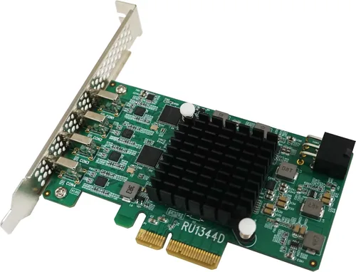 Vista 3 de HighPoint Tecnologías RocketU 1344D PCIe 3.0 x4 4X 10Gb/s Puerto USB 3.2 Controlador