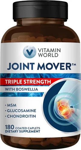 Vista 10 de Vitamin World Movimiento de articulaciones de triple fuerza, glucosamina condroitina con suplemento de apoyo articular MSM, extracto de colágeno