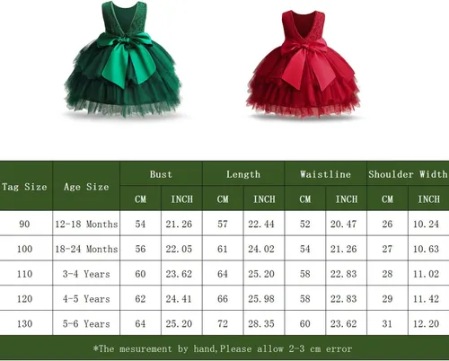 Vista 7 de NNJXD Baby Girl Princess Dress Bowknot Sequins Dresses