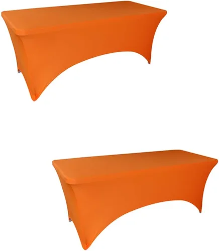 Vista 9 de 2 manteles de 6 pies, mantel de elastano color morado claro, mantel rectangular elástico ajustable de 6 pies, protector de mesa lavable de 6 pies