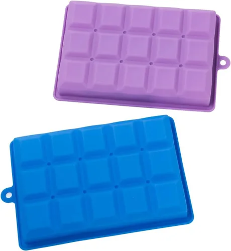 Vista 6 de Bandejas cuadradas de silicona para cubitos de hielo con tapas, paquete de 2, 15 moldes de cavidad para hielo