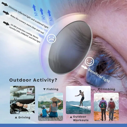 Vista 6 de Gafas plegables bloqueo de luz azul visión nocturna gafas de sol unisex con funda portátil