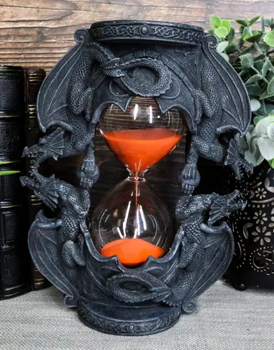 Vista 7 de Ebros Gift Invertible Gótico Cuatro Elementales Dragones Arena Temporizador Estatuilla Dragón Reloj de Arena Calabozos y Dragones Fantasía Mítica