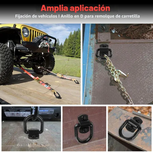 Vista 7 de AUTOBOTS Anillo en D forjado resistente atornillable de 1/2 pulgada, ganchos de anclaje de amarre de resistencia a la rotura de 12,000 libras
