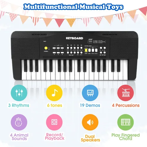 Vista 2 de Teclado de piano de juguete para niños, pianos eléctricos mejorados, juguetes para niños de 3, 4, 5, 6, 7, 8 años, teclados para principiantes