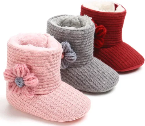 Vista 6 de LIVEBOX Prewalker Botas de invierno para bebés y niñas con suela antideslizante suave de alta calidad