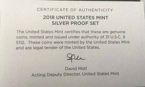 Vista 6 de 2018 S US Silver Proof Set Hermoso Cameo Final Prueba