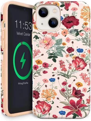 Vista 32 de VELVET CAVIAR Funda para iPhone 13 con estampado de leopardo y guepardo negro, compatible con MagSafe, probada en caídas de 10 pies