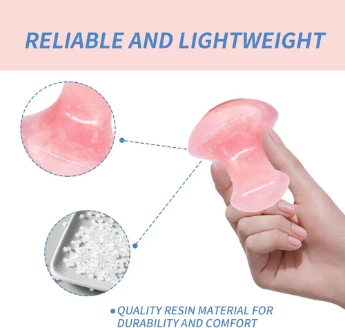 Vista 6 de Seta Gua Sha Natural Cuarzo Rosa Aventurina Gua Sha Hongo Masajeador Facial Piedra para Ojos Cuello Belleza Spa Masaje Relajante Piedra Masaje
