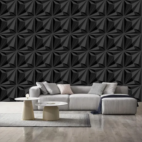 Vista 7 de Paneles decorativos de pared 3D, paquete de 33 azulejos texturizados de PVC de 12 x 12 pulgadas, color negro, cubre 33 pies cuadrados, arte de pared