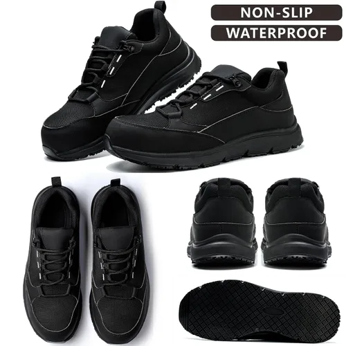 Vista 8 de Steel Toe Shoes for Men Women, Non-Slip Waterproof Work Safety Shoes, Indestructible Puncture-Proof Construction Industrial Shoes, Zapatos