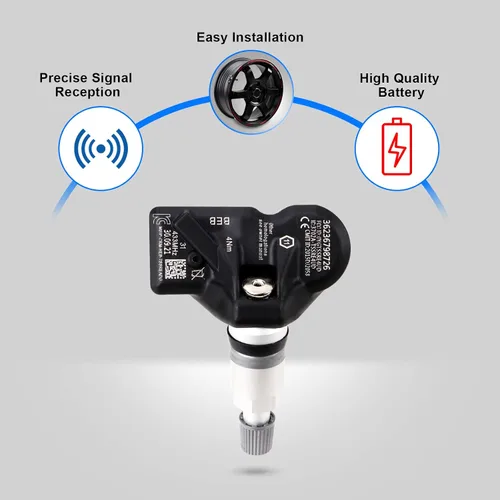 Vista 4 de TPMS Sistema de monitoreo de presión de neumáticos de repuesto OE 36236798726 433MHz Sensor de presión de neumáticos preprogramado compatible