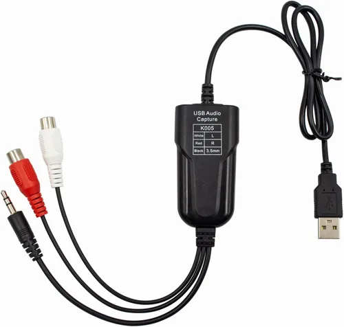 Vista 3 de Wiistar Tarjeta de captura de audio USB2.0 RCA L/R+0.1 in Audio a USB hasta