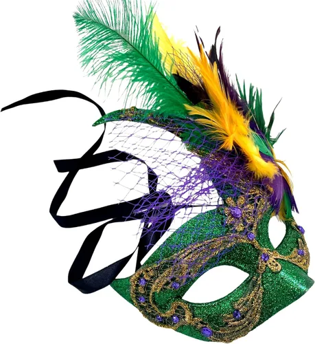 Vista 16 de MasqStudio Máscara de Baile de Máscara de Encaje de Brocado Burlesco Mardi Gras Cumpleaños Fiesta de Graduación Boda