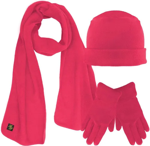 Vista 9 de Juego de 3 piezas con gorro, bufanda y guantes de polar que combinan Beige