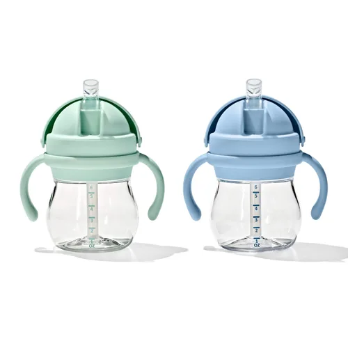Vista 8 de OXO Tot Transitions Vaso con Pajita con Asas 6 oz. - Ópalo y Flor - Paquete de 2