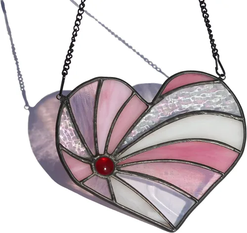 Vista 3 de Atrapasoles con forma de corazón para colgar ventanas, regalo de cumpleaños en forma de corazón para abuela, tía, hermana, padres, para mujeres