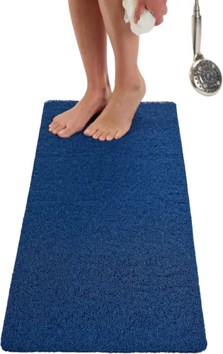 Vista 89 de Enkosi Alfombra de ducha antideslizante Loofah para suelos de ducha, bañera, baños, zonas húmedas, alfombrilla de baño acolchada con agujeros
