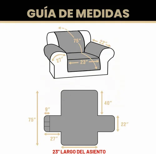 Vista 2 de PrinceDeco Funda para Silla y Sofá Impermeable Funda de Sillón Sofá Antideslizante Funda de Sofá Protector de Muebles con Correas Elásticas