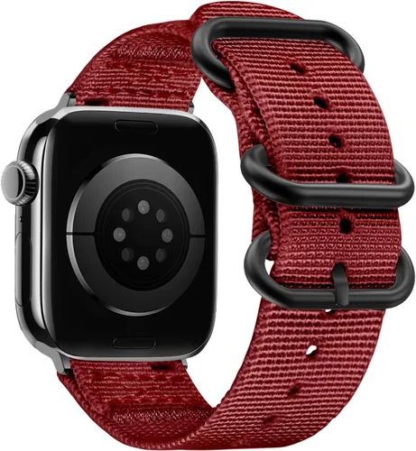 Vista 10 de Youther Correa de nailon compatible con Apple Watch Band de 1.654 in 1.732 in 1.772 in 1.811 in 1.929 in 1.496 in 1.575 in 1.614 in, correa