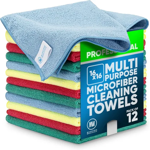 Vista 10 de Toalla Buff Pro de Microfibra de Superficie Múltiple - Paquete de 12 unidades - Paños de limpieza premium - Limpia, quita el polvo, pule, absorbe