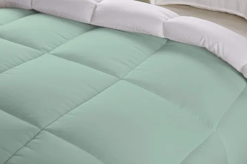 Vista 3 de BedDecor Edredón reversible de microfibra de alta calidad de 400 GSM, relleno de microfibra de 15.16 oz/m², 600 hilos, 100% algodón egipcio sólido