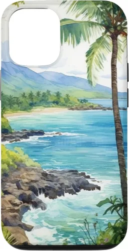 Vista 28 de Tropical Hawaii Forest Beach Ocean Art Aesthetic Case for iPhone 16