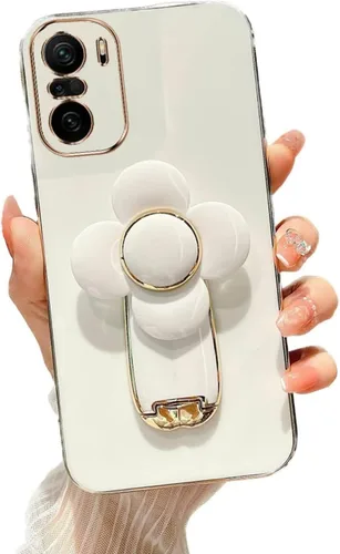 Vista 32 de Miagon - Funda con soporte para Xiaomi Redmi A1, galvanizado suave TPU protector delgado a prueba de golpes con molinete giratorio soporte de flores