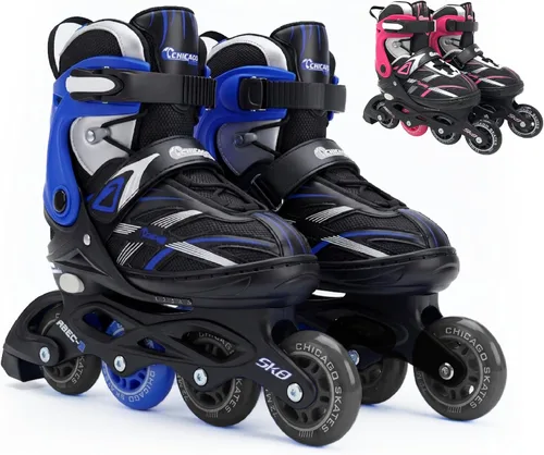 Vista 6 de Chicago - Patines en línea para niños, cuchillas de rodillo duraderas de alto rendimiento con ajuste seguro, bota de malla transpirable y correa