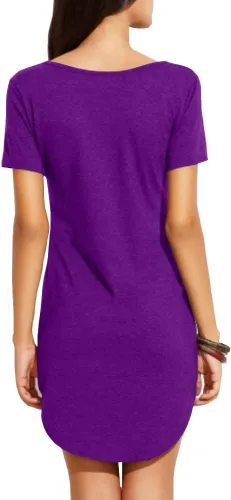 Vista 3 de Haola Minivestido casual de manga corta con cuello en V profundo para mujer