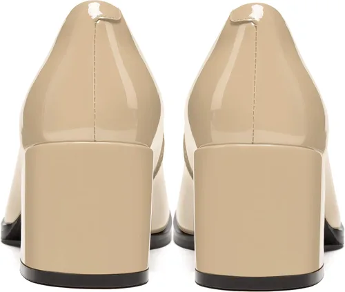 Vista 4 de Zapatos de tacón medio con puntera cuadrada para mujer, de charol y tacón medio, de 2.5 pulgadas