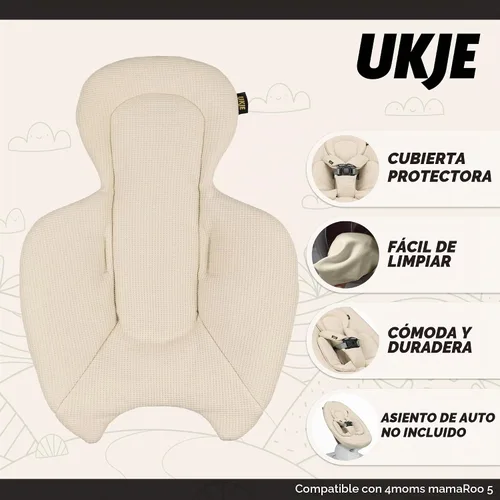 Vista 2 de UKJE Funda para columpio compatible con 4moms mamaRoo 5 Swing Accesorios para columpio de bebé Forro reversible para asiento infantil Fácil