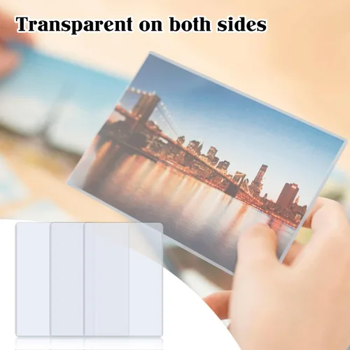 Vista 3 de Rainmae Paquete de 30 protectores rígidos de impresión de 4 x 6 pulgadas, protectores rígidos transparentes e impermeables para hojas de páginas