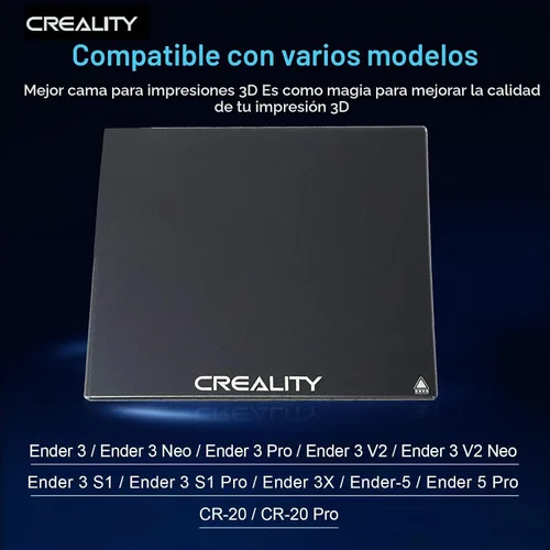Vista 6 de UNIDO Creality - Cama de vidrio oficial Ender 3 mejorada, plataforma de vidrio duradero de alta dureza para impresora 3D, placa de construcción