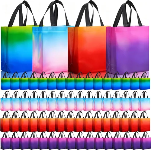 Vista 31 de Eccliy - 80 bolsas de regalo reutilizables, tamaño mediano, color negro