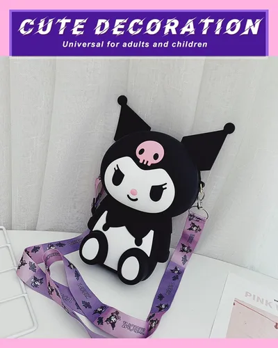 Vista 3 de CZZLYJ My Melody - Bolso cruzado de hombro con diseño de caricaturas Kuromi de anime lindo bolso de hombro