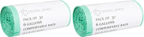 Vista 10 de 30 bolsas de basura compostables de 6 galones para residuos de alimentos