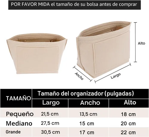 Vista 2 de LOUKAYCCI Organizador de fieltro para bolsa Longchamp Le Pliage (S, beige)