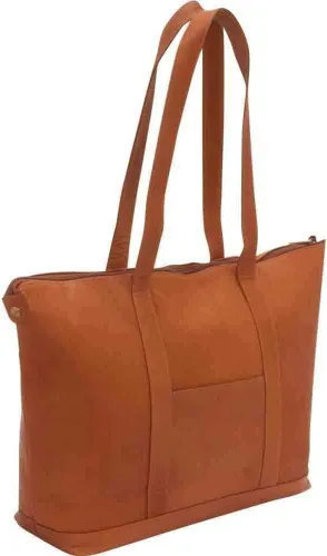 Vista 3 de Bolso grande de cuero de bolsillo - Bolso de mujer de cuero de vaca colombiano