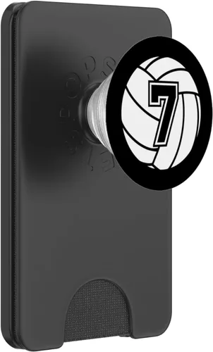 Vista 7 de Jugador de voleibol #7 Voleibol Mamá Papá Jersey Número 7 PopSockets Estándar PopGrip