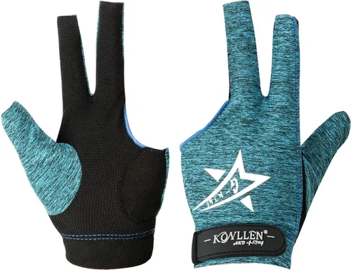 Vista 15 de KONLLEN Breathable Billiards Gloves, Left/Right Hand Three-finger design, mesh palm, adjustable wrist strap, secure grip for pool and snooker