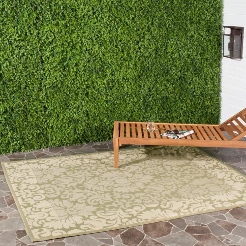 Vista 11 de SAFAVIEH Courtyard Collection - Alfombra de pasillo, 2 pies 3 pulgadas x 6 pies 7 pulgadas, color verde oliva y natural, no desprende pelusa