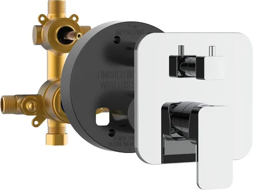 Vista 10 de PULSE ShowerSpas 3007-RIVD-BN - Válvula de equilibrio de presión Tru-Temp bidireccional de 1/2 pulgada con kit de molduras cuadradas de níquel
