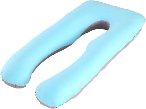 Vista 20 de Almohada de embarazo grande en forma de U de cuerpo completo con funda de almohada de algodón reemplazable y lavable para mujeres embarazadas que