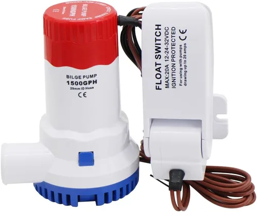 Vista 11 de Bomba de agua automática de 1100 GPH, bomba de sentina de 12 V, equipada con interruptor flotante interno, adecuada para submarinos, charcos