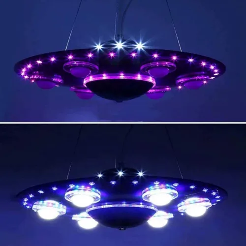 Vista 5 de Lámpara de techo moderna Lámpara colgante de techo dormitorio de los niños Lámpara de techo habitación niño niña creativo Alien UFO Flying Saucer