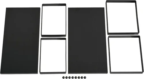 Vista 5 de YMYNY UHSR002B - Organizador de estantes de gabinete, estantes de encimera, juego de 2, estantes de especias de cocina, apilables, estantes de Negro