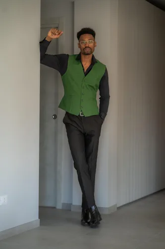Vista 4 de COOFANDY Chaleco de traje casual para hombre, chaleco formal ajustado para negocios, chaleco de deshierbe
